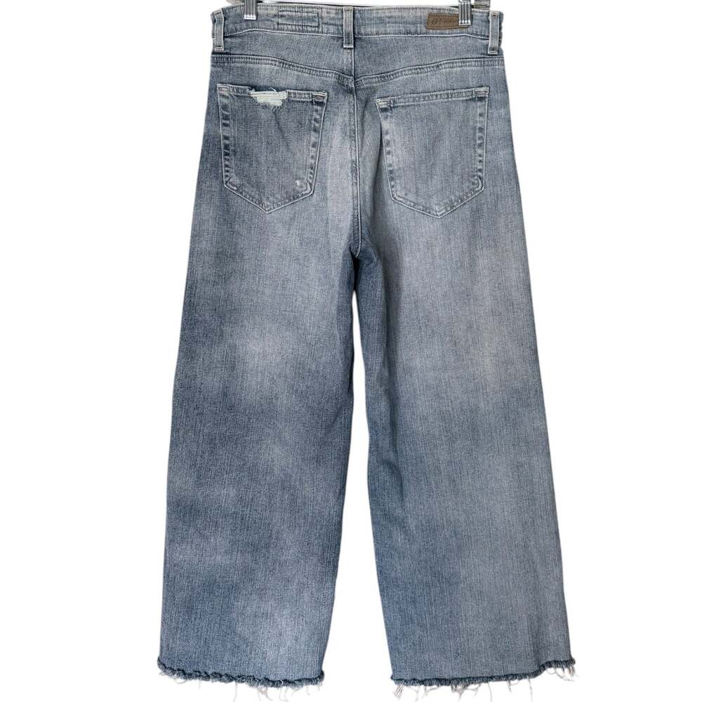AG Saige Wide Leg Crop Jean Women’s 30 High Rise Raw Hem Blue Vintage Wash - Picture 3 of 7